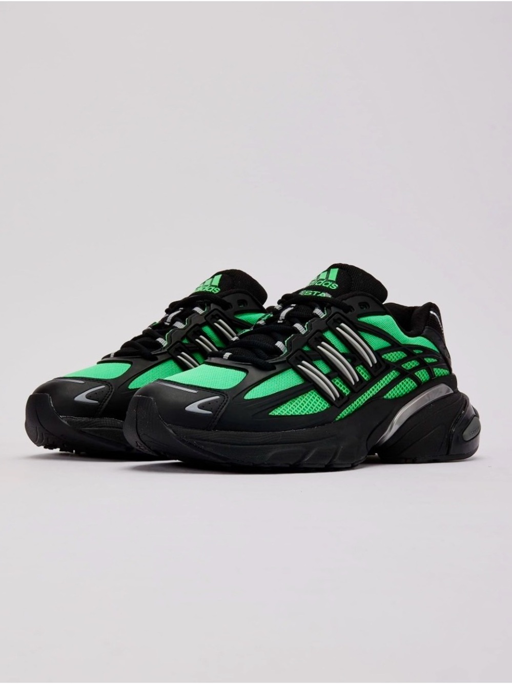 NWT Adidas Adistar XLG 2.0 Black Green Chunky Y2K Sneakers Men 7 Women 8